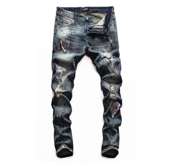 2019 mens distress ripped skinny jeans designer slim fit denim destroyed denim hip hop pants for men size .u88, Blue
2019 mens distress ripped skinny jeans designer slim fit denim destroyed denim hip hop pants for men size .u88, Blue