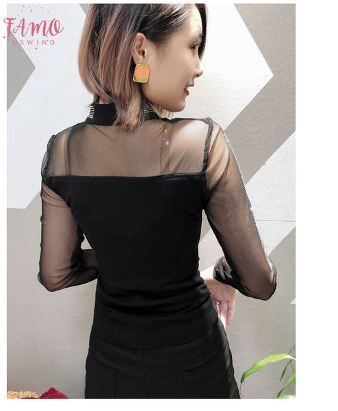 fashion patchwork mesh diamonds button tshirt european 2019 new autumn winter women long sleeve camiseta mujer t98507, White
fashion patchwork mesh diamonds button tshirt european 2019 new autumn winter women long sleeve camiseta mujer t98507, White