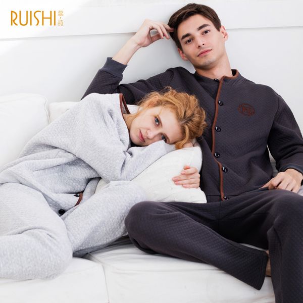 winter thick 100% cotton cardigan pajamas women's cotton home wear suit men and women warm pajamas sets couple matching pijamas, Black;red
winter thick 100% cotton cardigan pajamas women's cotton home wear suit men and women warm pajamas sets couple matching pijamas, Black;red