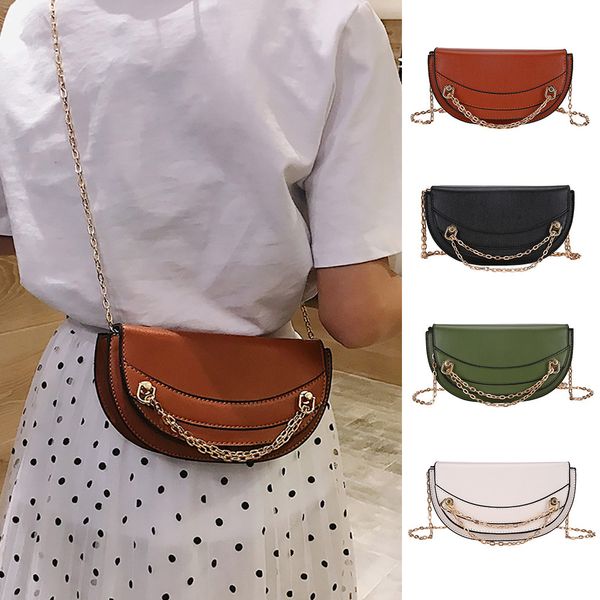 womens crossbody personality simple chain girl shoulder fashion messenger bag