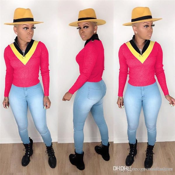 autumn womens designer panelled tshirts fashion striped printed slim female tees casual ladies zip neck, White 
autumn womens designer panelled tshirts fashion striped printed slim female tees casual ladies zip neck, White