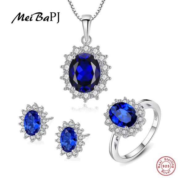meibapj new blue stone 3 suit jewelry set real 925 sterling silver pendant earrings ring fine charm jewelry for women, Black
meibapj new blue stone 3 suit jewelry set real 925 sterling silver pendant earrings ring fine charm jewelry for women, Black