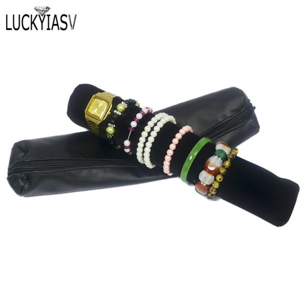 jewelry storage portable display cases black leather organizer jewelry travel roll for watch and bracelet packaging box, Pink;blue
jewelry storage portable display cases black leather organizer jewelry travel roll for watch and bracelet packaging box, Pink;blue