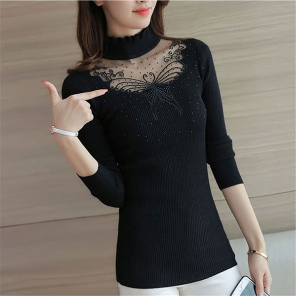autumn winter sweaters women black embroidery lace hollow pullovers slim knitted slim-fit tight sweater female, White;black
autumn winter sweaters women black embroidery lace hollow pullovers slim knitted slim-fit tight sweater female, White;black