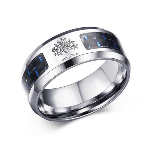 jewelry stainless steel rings vnox 8mm carbon fiber ring engraved tree of life for man rings, Silver
jewelry stainless steel rings vnox 8mm carbon fiber ring engraved tree of life for man rings, Silver