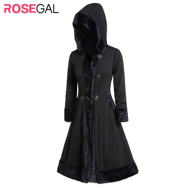 rosegal plus size horn button faux fur trim long coat hooded women 2019 winter warm fur jackets long hooded horn buckle coat, Black
rosegal plus size horn button faux fur trim long coat hooded women 2019 winter warm fur jackets long hooded horn buckle coat, Black