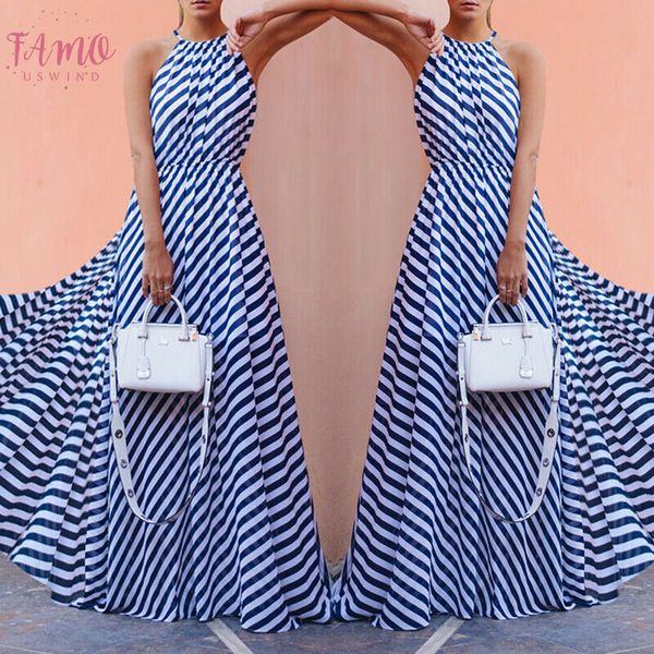 women summer boho stripe strappy long maxi stripe dress ladies sleeveless fashion evening party beach dresses sundress, Black;gray
women summer boho stripe strappy long maxi stripe dress ladies sleeveless fashion evening party beach dresses sundress, Black;gray