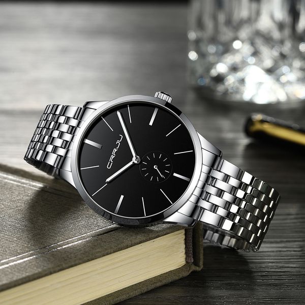 2020 crrju fashion men watch luxury silver black stainless steel quartz wristwatch casual sport waterproof clock relogio masculino, Slivery;brown
2020 crrju fashion men watch luxury silver black stainless steel quartz wristwatch casual sport waterproof clock relogio masculino, Slivery;brown