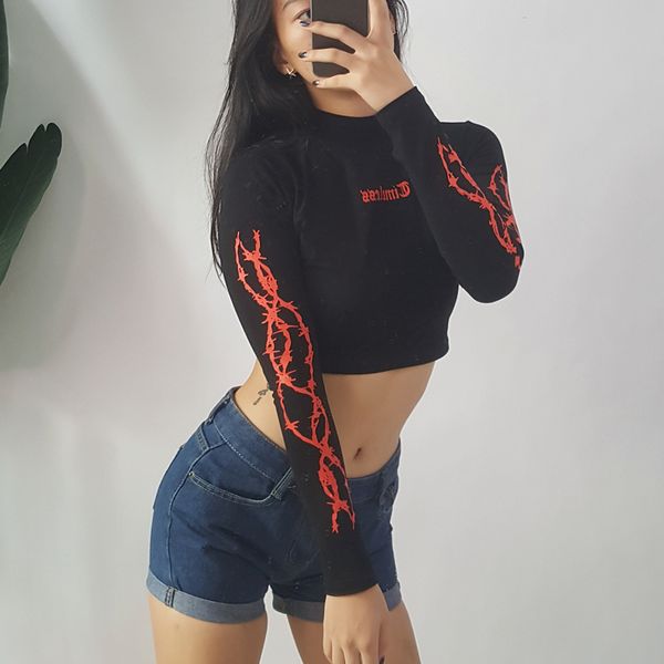 sweetown cropped t shirt streetwear women print long sleeve tshirt black letter crop t-shirt womens turtleneck, White
sweetown cropped t shirt streetwear women print long sleeve tshirt black letter crop t-shirt womens turtleneck, White