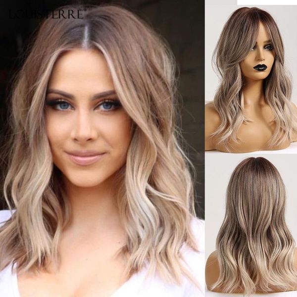 synthetic wigs louis ferre medium for women ombre wavy with bangs middle part brown ash natural hair daily cosplay wig, Black
synthetic wigs louis ferre medium for women ombre wavy with bangs middle part brown ash natural hair daily cosplay wig, Black