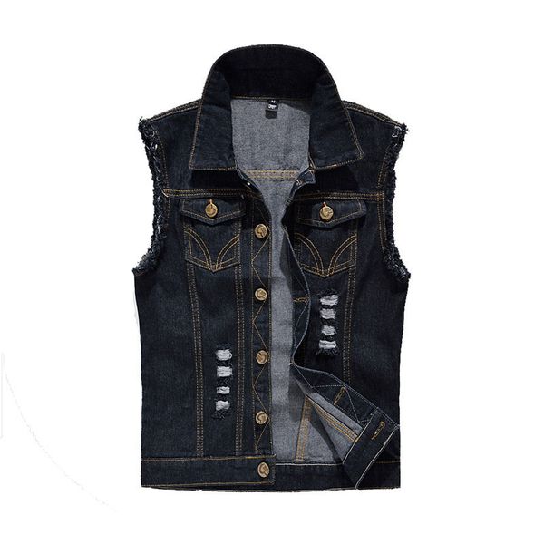 brand new 6xl mens denim sleeveless jacket fashion retro vintage hole fit slim casual vest men waistcoat ae2200, Black;white
brand new 6xl mens denim sleeveless jacket fashion retro vintage hole fit slim casual vest men waistcoat ae2200, Black;white