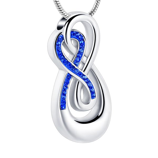 ijd10010 blue stones inlay cancer infinity loving urn wishes for loved ones stainless steel cremation pendant funeral casket, Silver
ijd10010 blue stones inlay cancer infinity loving urn wishes for loved ones stainless steel cremation pendant funeral casket, Silver