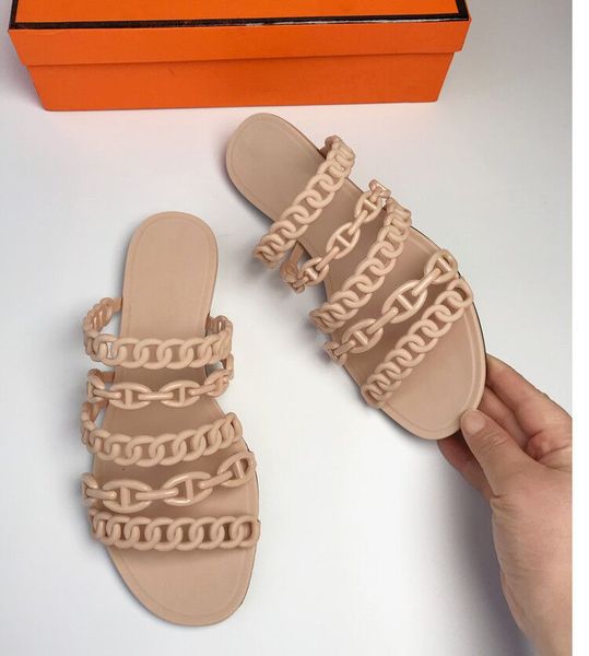 2019 european five chain summer sandals outside slip on soft pvc flat slides fashion beach shoes casual summer slipper, Black
2019 european five chain summer sandals outside slip on soft pvc flat slides fashion beach shoes casual summer slipper, Black