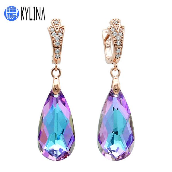 kylina new long colorful crystal water drop dangle earrings korean temperament 585 gold color for women girl wedding party gift, Golden
kylina new long colorful crystal water drop dangle earrings korean temperament 585 gold color for women girl wedding party gift, Golden