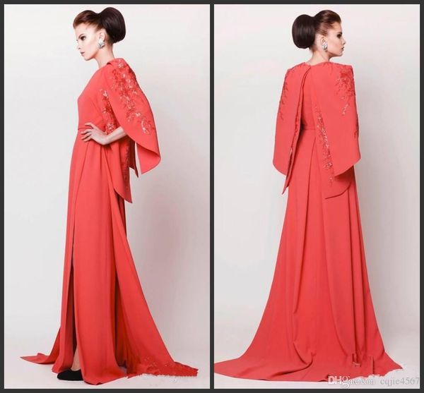 2019 new middle east women formal evening dresses with cape crew a-line court train coral arabic kaftan side slit robe de soiree embroidery, Black;red
2019 new middle east women formal evening dresses with cape crew a-line court train coral arabic kaftan side slit robe de soiree embroidery, Black;red