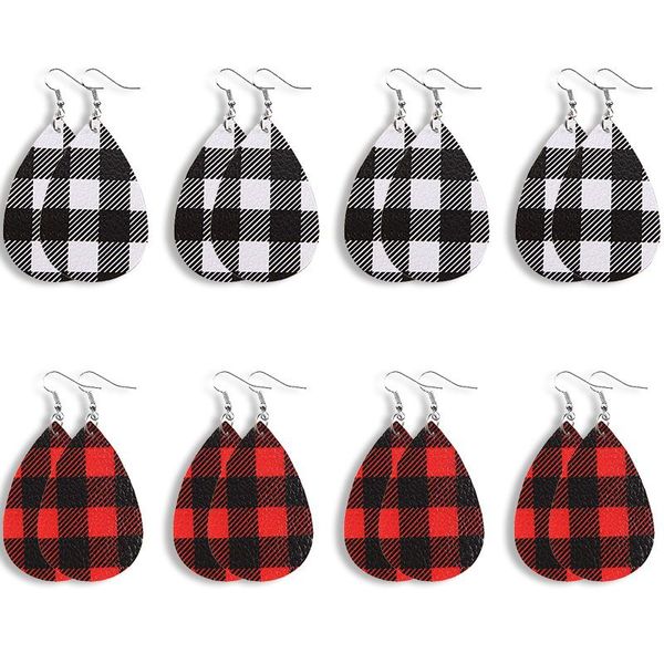 8 pairs womens' leather earrings buffalo plaid 2020 brincos red and black water drop earings teardrop trendy leather earing 2019, Silver
8 pairs womens' leather earrings buffalo plaid 2020 brincos red and black water drop earings teardrop trendy leather earing 2019, Silver