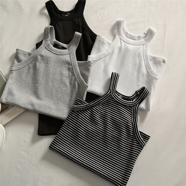 basic solid t shirts women slim halter neck off-shoulder camisole tees summer female tanks sleeveless, White
basic solid t shirts women slim halter neck off-shoulder camisole tees summer female tanks sleeveless, White