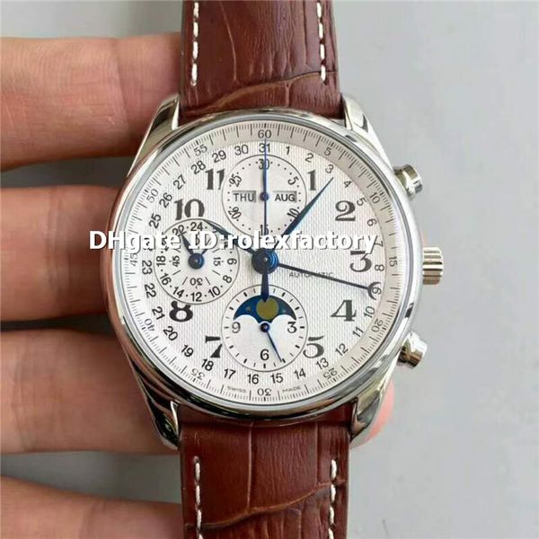 jf master collection mens watch moonphase chronograph swiss 7751 automatic movement sapphire crystal brown alligator leather strap, Slivery;brown
jf master collection mens watch moonphase chronograph swiss 7751 automatic movement sapphire crystal brown alligator leather strap, Slivery;brown