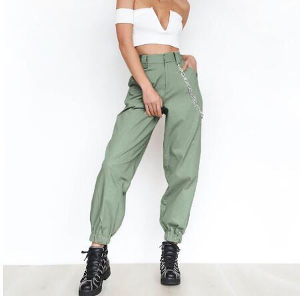 fashion-khaki cargo pants with chain women cool trousers black white female street wear casual autumn summer casual thin pants outwear
fashion-khaki cargo pants with chain women cool trousers black white female street wear casual autumn summer casual thin pants outwear