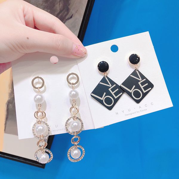 fashion vintage letter love geometric temperament sweet long rhinestones imitation pearl round silver needle earrings female
fashion vintage letter love geometric temperament sweet long rhinestones imitation pearl round silver needle earrings female
