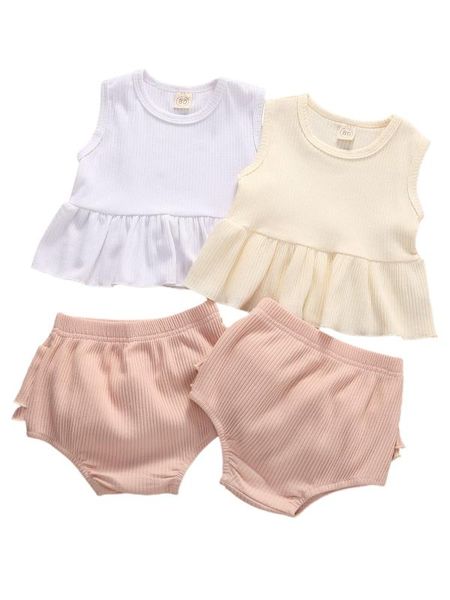 clothing sets 1-5y summer cute baby girls boys clothes solid ruffles sleeveless vest +ruffles shorts, White
clothing sets 1-5y summer cute baby girls boys clothes solid ruffles sleeveless vest +ruffles shorts, White