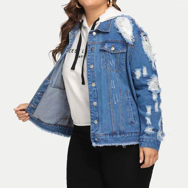 klv 2019 fashion women's casual hole coat long sleeve pocket button denim jacket coat outcoat 116, Black;brown
klv 2019 fashion women's casual hole coat long sleeve pocket button denim jacket coat outcoat 116, Black;brown