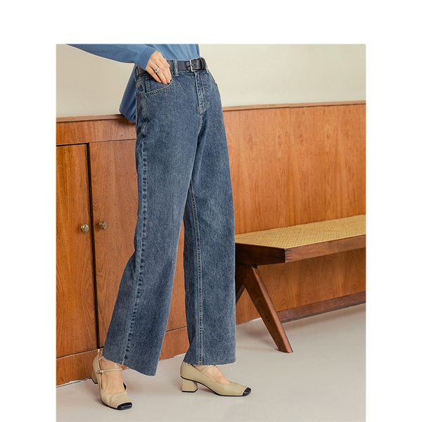 inman spring new arrival cotton washed with pocket loose style fitting small snow flower women lady jeans, Blue
inman spring new arrival cotton washed with pocket loose style fitting small snow flower women lady jeans, Blue