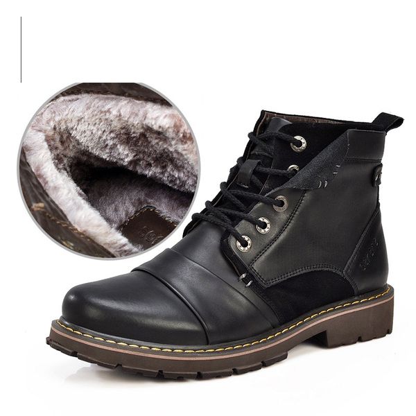 nice winter plush motorcycle boots men keep warm genuine leather ankle boots with fur plus size, Black
nice winter plush motorcycle boots men keep warm genuine leather ankle boots with fur plus size, Black