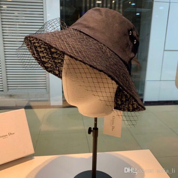 new designer hat lady fisherman hat lace large brim hat black luxury fashion accessories simple and noble party to block the sun, Blue;gray
new designer hat lady fisherman hat lace large brim hat black luxury fashion accessories simple and noble party to block the sun, Blue;gray