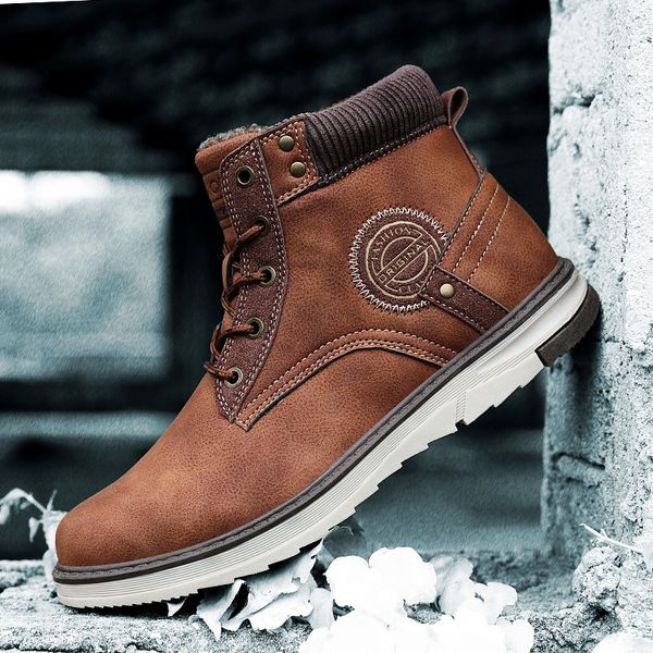 black warm winter men boots pu leather ankle boots men winter work shoes fur snow for botas size 39-45
black warm winter men boots pu leather ankle boots men winter work shoes fur snow for botas size 39-45