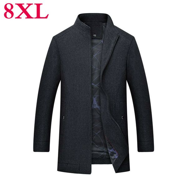 men's wool & blends plus size 8xl 7xl fashion coat winter warm solid color long trench jacket male business casual overcoat parka, Black
men's wool & blends plus size 8xl 7xl fashion coat winter warm solid color long trench jacket male business casual overcoat parka, Black