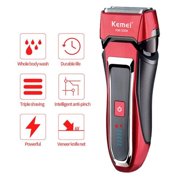 kemei waterproof rechargeable men electric shaver 3d razor face care beard cutter km-2608
kemei waterproof rechargeable men electric shaver 3d razor face care beard cutter km-2608