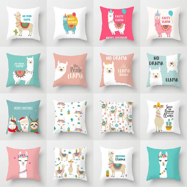 cute cartoon alpaca cushion cover creative alpaca printing polyester decorative pillowcase throw pillow case for sofa
cute cartoon alpaca cushion cover creative alpaca printing polyester decorative pillowcase throw pillow case for sofa
