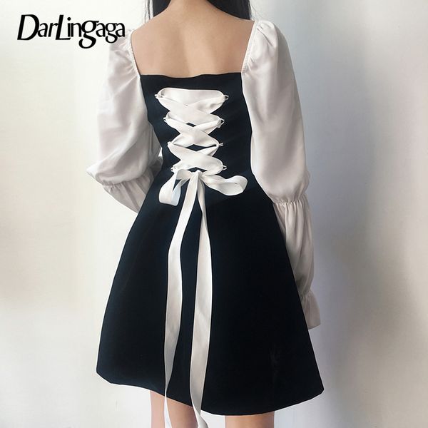darlingaga harajuku chiffon patchwork velvet dress bandage lace up flare sleeve dress female square neck pleated dresses fashion, Black;gray
darlingaga harajuku chiffon patchwork velvet dress bandage lace up flare sleeve dress female square neck pleated dresses fashion, Black;gray
