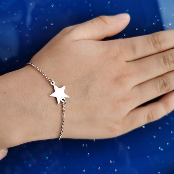 link, chain 1 pc simple little star stainless steel bracelet cute charms for women girls kids princess fashion jewelry lucky gift, Black
link, chain 1 pc simple little star stainless steel bracelet cute charms for women girls kids princess fashion jewelry lucky gift, Black