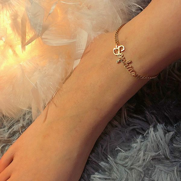gold cuban chain custom name anklet for women stainless steel chain boho summer beach foot jewelry ankle, Red;blue
gold cuban chain custom name anklet for women stainless steel chain boho summer beach foot jewelry ankle, Red;blue