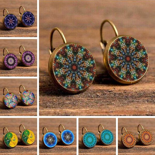 new arrivals vintage women stud jewelry mandala henna earrings round glass earings om symbol buddhism zen fashion jewelry, Golden;silver
new arrivals vintage women stud jewelry mandala henna earrings round glass earings om symbol buddhism zen fashion jewelry, Golden;silver