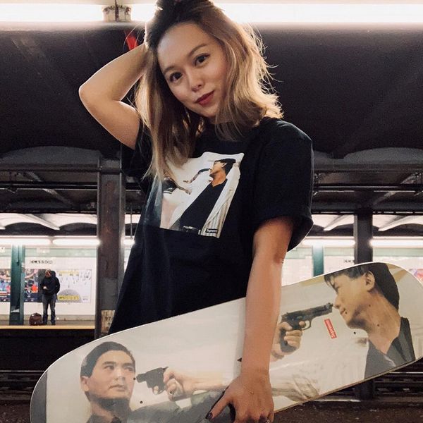 tide designer menthe killer tee joint name bloody short-sleeved female oversize hair brother chow yun-fat printed t-shirt male, White
tide designer menthe killer tee joint name bloody short-sleeved female oversize hair brother chow yun-fat printed t-shirt male, White