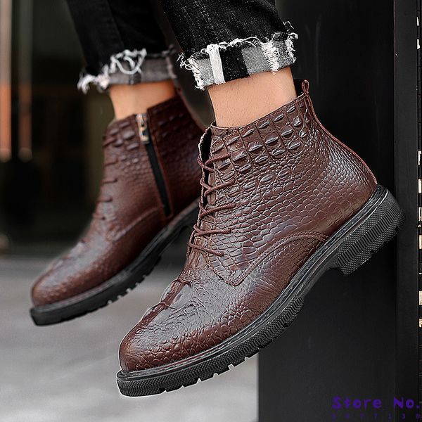 crocodile pattern men boots boots super warm genuine leather winter men winter shoes for shoe zapatos hombre, Black
crocodile pattern men boots boots super warm genuine leather winter men winter shoes for shoe zapatos hombre, Black