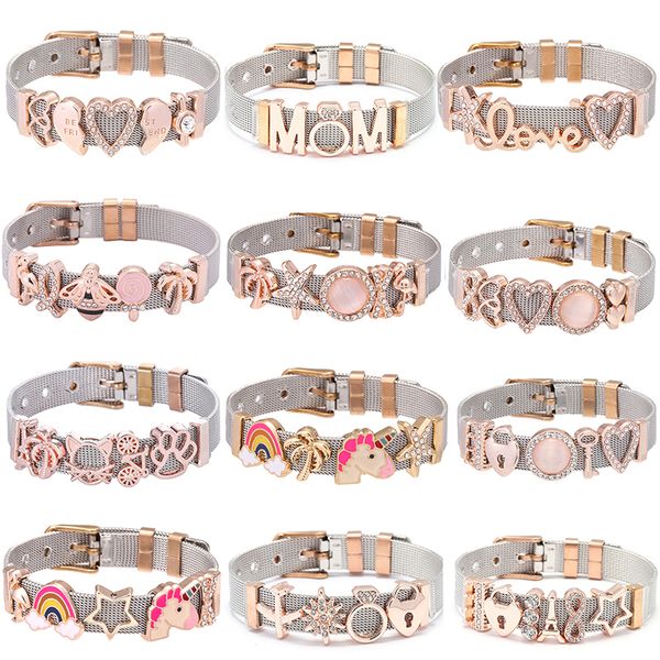 baopon silver stainless steel mesh bracelet bangles with diy slide charms bracelets for women friend mother fashion gift, Black
baopon silver stainless steel mesh bracelet bangles with diy slide charms bracelets for women friend mother fashion gift, Black