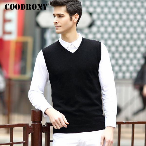 coodrony pure color classic v-neck sleeveless vest men 2018 autumn winter soft warm merino wool vests business casual pull 8339, Black;white
coodrony pure color classic v-neck sleeveless vest men 2018 autumn winter soft warm merino wool vests business casual pull 8339, Black;white