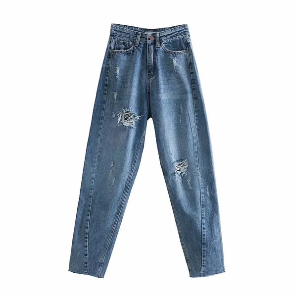 jeans slim vintage spring loose straight pants womens retro worn out full length pants casual loose washed cowboy, Blue
jeans slim vintage spring loose straight pants womens retro worn out full length pants casual loose washed cowboy, Blue