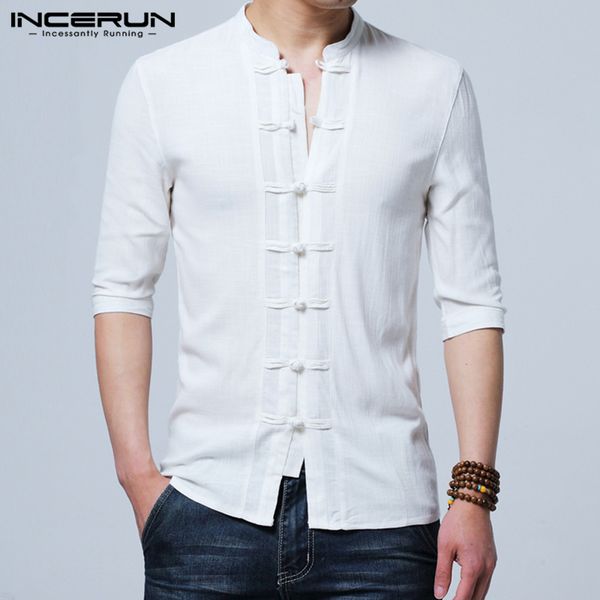 incerun chinese style cotton men shirt solid color stand collar half sleeve casual elegant tang suit button vintage shirts men, White;black
incerun chinese style cotton men shirt solid color stand collar half sleeve casual elegant tang suit button vintage shirts men, White;black