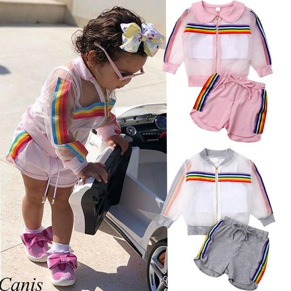 1-7y newborn kid baby girl fashion 3pcs rainbow sets long sleeve coat+vest+shorts outfit clothes summer, White
1-7y newborn kid baby girl fashion 3pcs rainbow sets long sleeve coat+vest+shorts outfit clothes summer, White