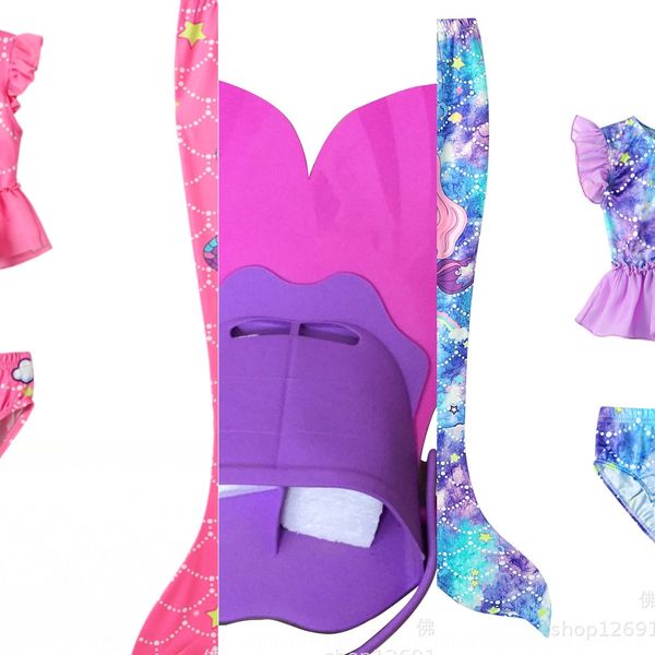 2020 mermaid children's three-piece set with flippers 2020 mermaid children's swimsuit swimsuit three-piece set with flippers, Black
2020 mermaid children's three-piece set with flippers 2020 mermaid children's swimsuit swimsuit three-piece set with flippers, Black