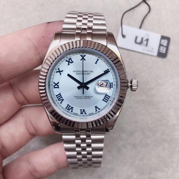 u1 luxury ice blue 40mm datejust automatic mechanical movement jubilee bracelet mens diamond designer wristwatches watch, Slivery;brown
u1 luxury ice blue 40mm datejust automatic mechanical movement jubilee bracelet mens diamond designer wristwatches watch, Slivery;brown