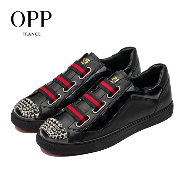 opp men's shoes hip hop metal rivet elastic band shoes leather fashion men's casual street punk skateboard, Black
opp men's shoes hip hop metal rivet elastic band shoes leather fashion men's casual street punk skateboard, Black