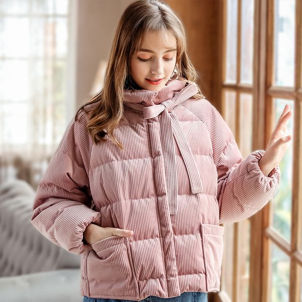corduroy down jacket women down coat hooded jacket thickening overcoat winter warm outwear new loose female casual parkas, Black
corduroy down jacket women down coat hooded jacket thickening overcoat winter warm outwear new loose female casual parkas, Black
