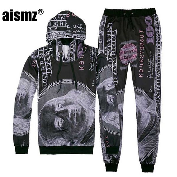 aismz men tracksuit set funny 3d print dollar two piece set sweatshirts and sweatpants hip hop fashion hooded clothing, Gray
aismz men tracksuit set funny 3d print dollar two piece set sweatshirts and sweatpants hip hop fashion hooded clothing, Gray