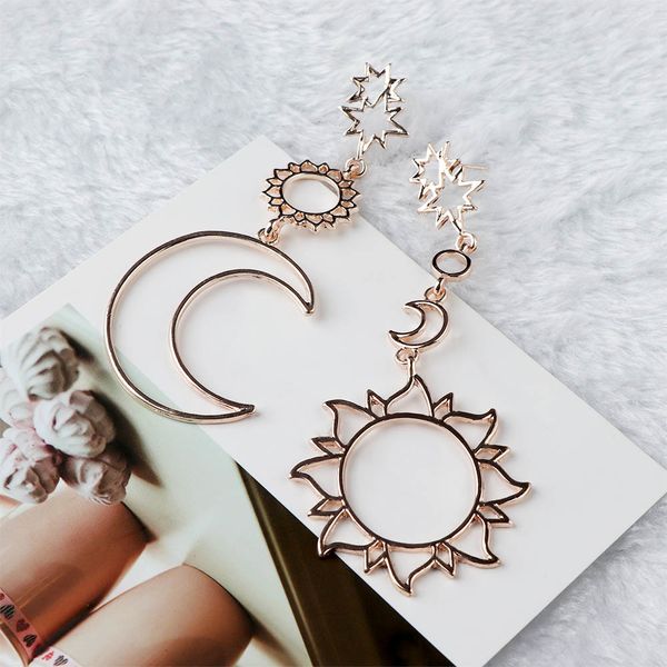 women fashion dangle long earrings hollow out star moon sun asymmetry geometric drop earrings charm jewelry, Silver
women fashion dangle long earrings hollow out star moon sun asymmetry geometric drop earrings charm jewelry, Silver
